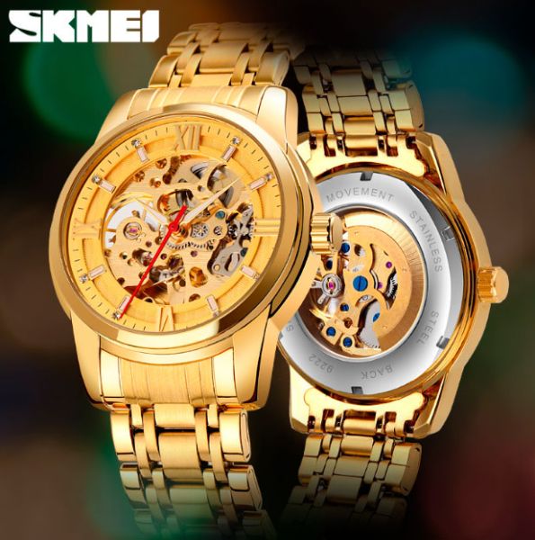 SKMEI 9222 механические часы золото