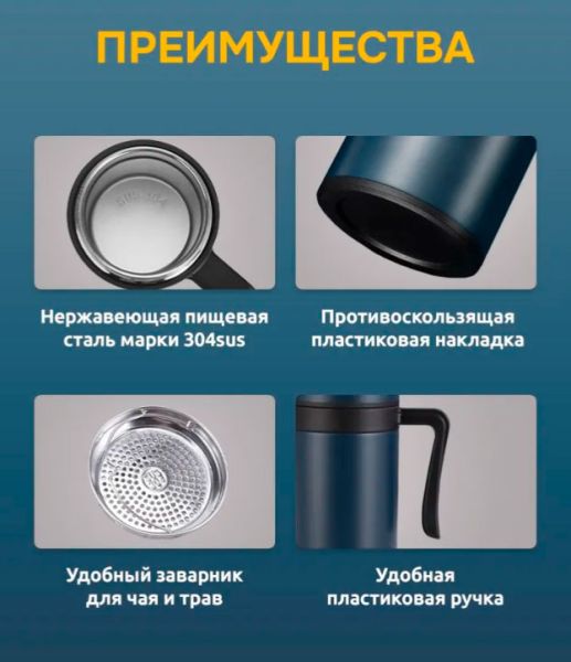 Термокружка Premium с ручкой 450 мл